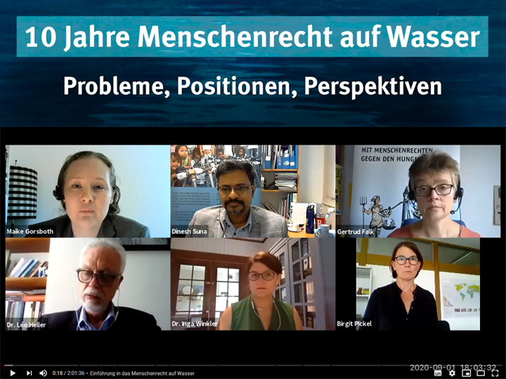 Online-Podiumsdiskussion: 10 Jahre Menschenrecht auf Wasser