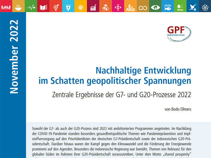 GPF-Hintergrundpapier - Nachhaltige Entwicklung im Schatten geopolitischer Spannungen