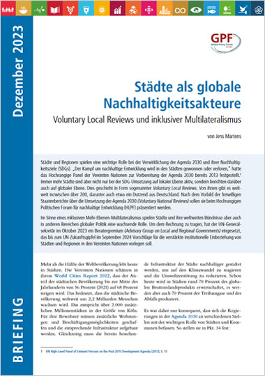 GPF-Hintergrundpapier Städte als globale Nachhaltigkeitsakteure