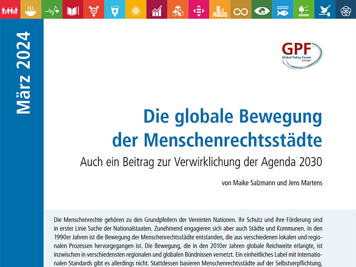 GPF-Hintergrundpapier: Die globale Bewegung der Menschenrechtsstädte