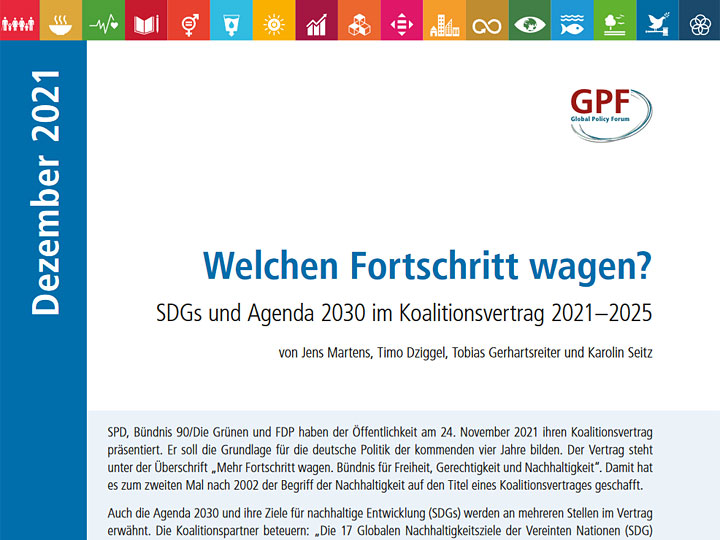 Global Policy Forum: Welchen Fortschritt wagen?